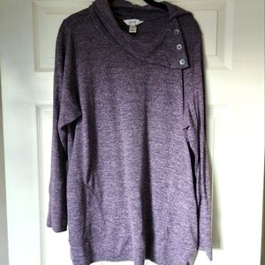 CJ Banks Purple Heathered Tunic Sz 1X